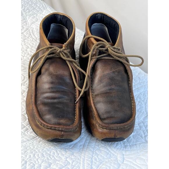 Twisted X Men's Size 9.5M Brown Chukka Lace Up Driving Moc Leather Shoes - Picture 1 of 10